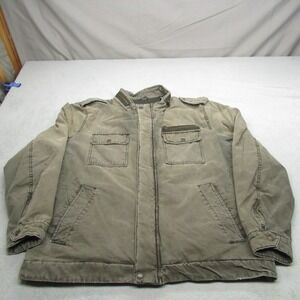 Levis Field Jacket Men XL Green Insulated Canvas Red Tab Quilt Lined Workwear